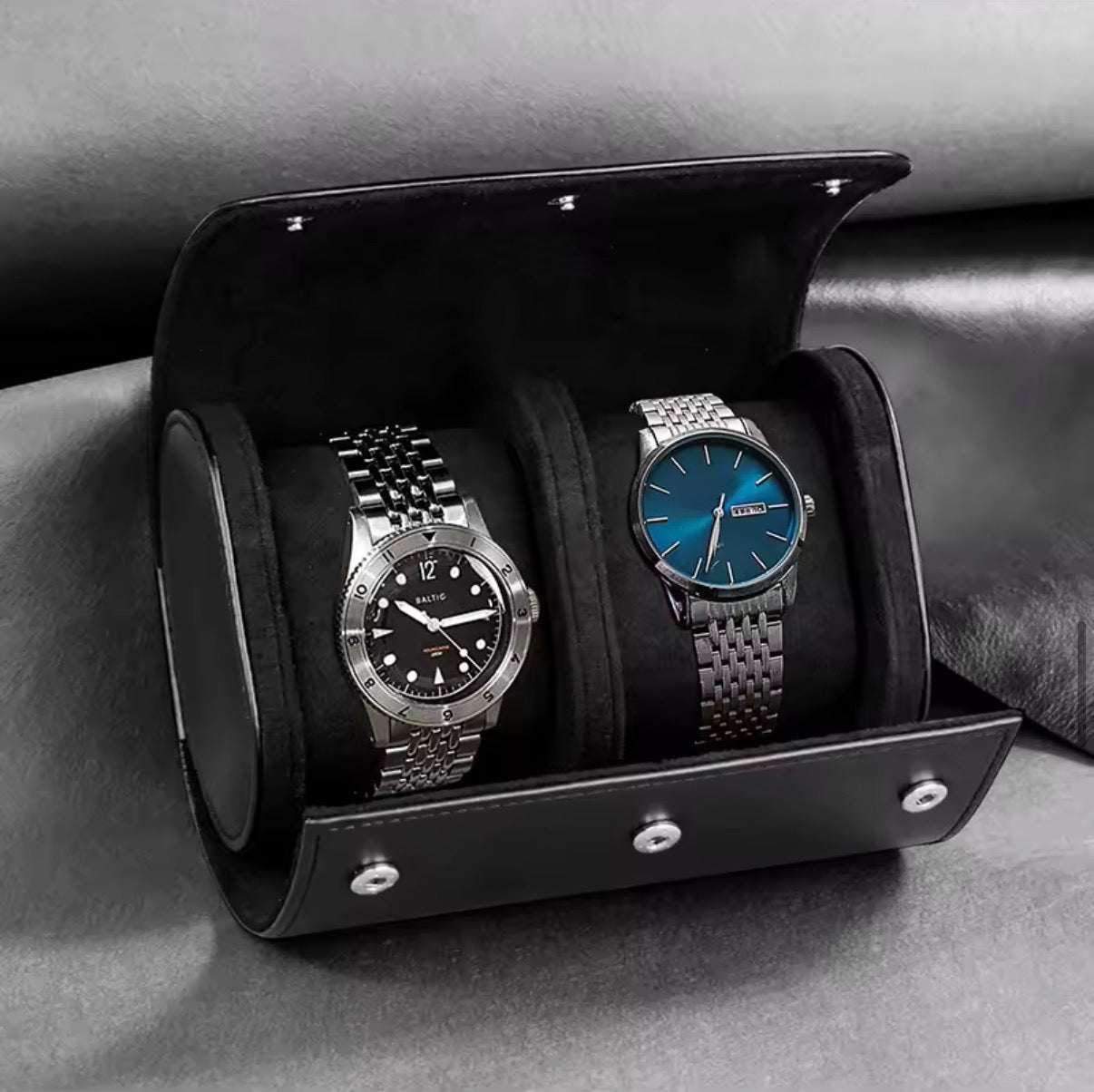 Luxury Leather Watch Roll - Travel Watch Organizer Case - Nestiva