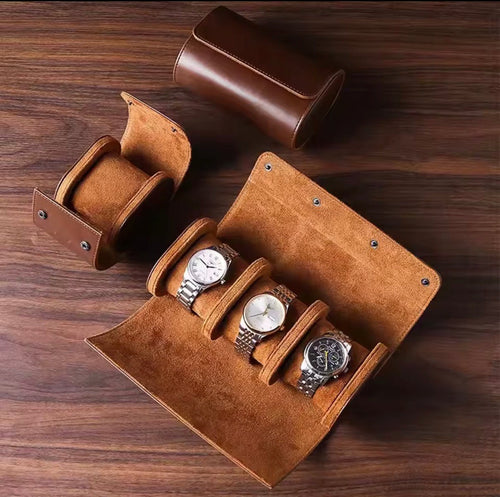 Luxury Leather Watch Roll - Travel Watch Organizer Case - Nestiva